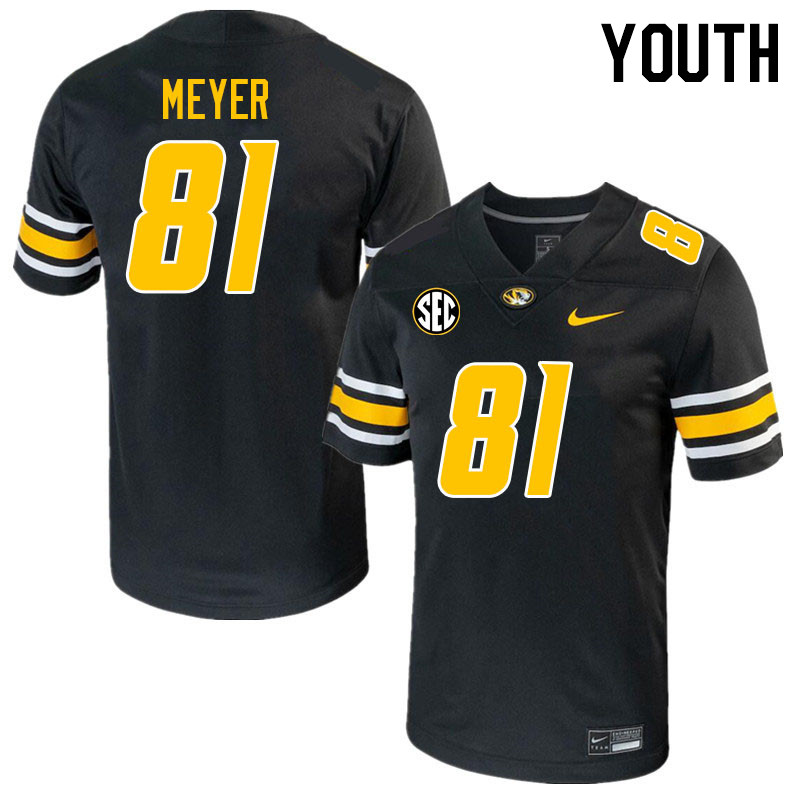 Youth #81 Jack Meyer Missouri Tigers College 2023 Football Stitched Jerseys Sale-Black